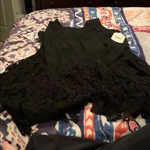 Beautiful black tank with lace on the bottom